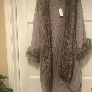 Faux fur cardigan